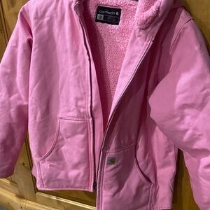 Pink carhartt jacket new! Kids large or small woman